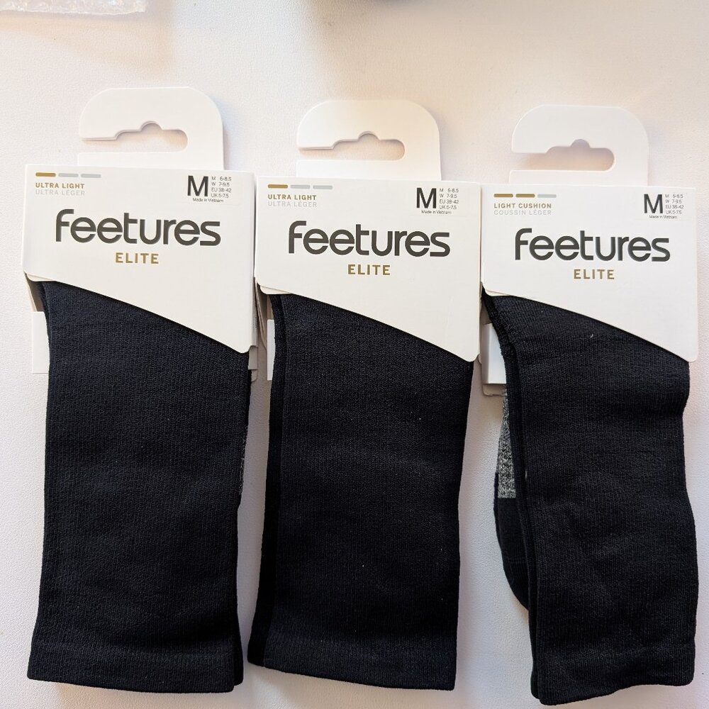 Feetures: Mini Crew Bundle of 3 (Women's Medium, Black)